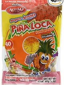 Alteno Super Pina Loca (Pineapple with Chili Lollipop) (40 Pieces)
