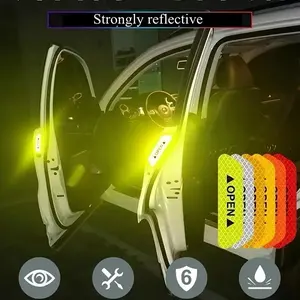 Reflective Car Door Stickers, Automotive Safety Warning Tape for Vehicle Exterior & Interior Use, Durable Reflective Strips for Cars, Car Accessories
