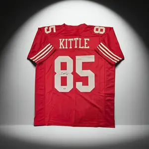 George Kittle San Francisco 49ers Autographed Football Jersey coa (XL)
