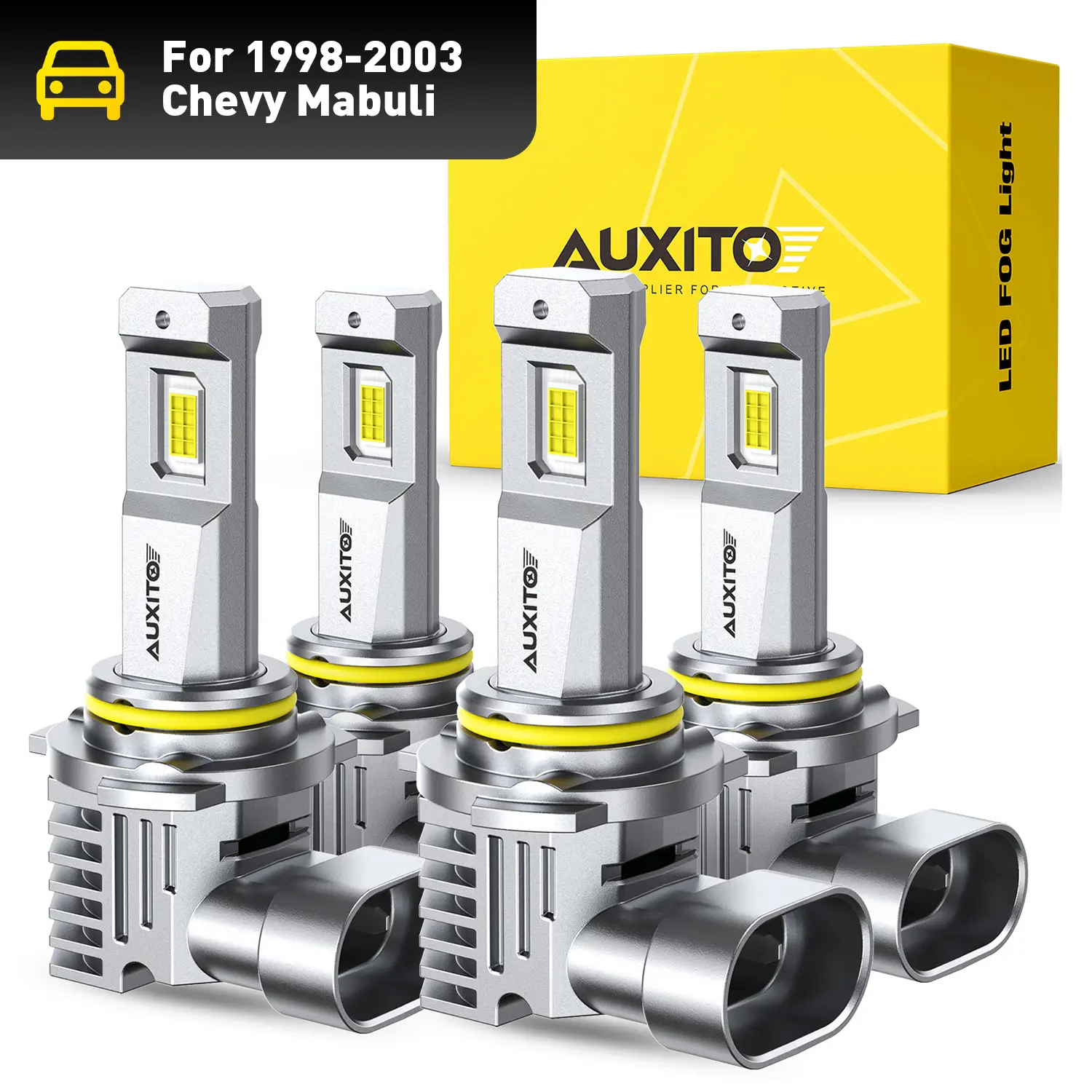 AUXITO 1998-2003 Chevy Mabuli -9005 High Beam+9006 Low Beam LED Headlight Bulbs, 30000LM 6500K Cool White, Plug and Play Replacement