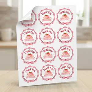 Custom Waterproof Vinyl Labels 100 Pack 2x2 Inches Adhesive Vibrant Colors for small businesses, dessert makers, and treat sellers