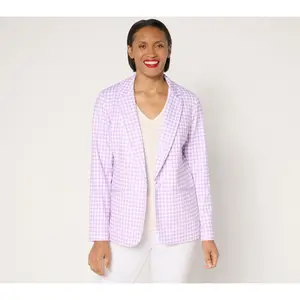 Tailored by Susan Graver Regular Printed Ponte Blazer