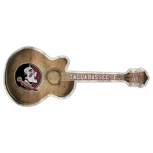 24in Guitar NCAA Florida State University team wall art sign