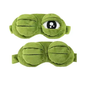 Cute cartoon frog-shaped eye mask with breathable cotton lining, elastic and non-restrictive, light-blocking gaming eye protector