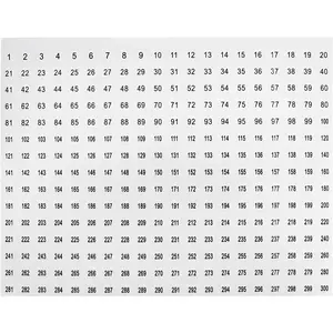 Number Sticker 1 to 300 10 Sheets Digital Sticker 1 to 300 Circular Digital Self Adhesive Sticker Storage Finishing Sticker
