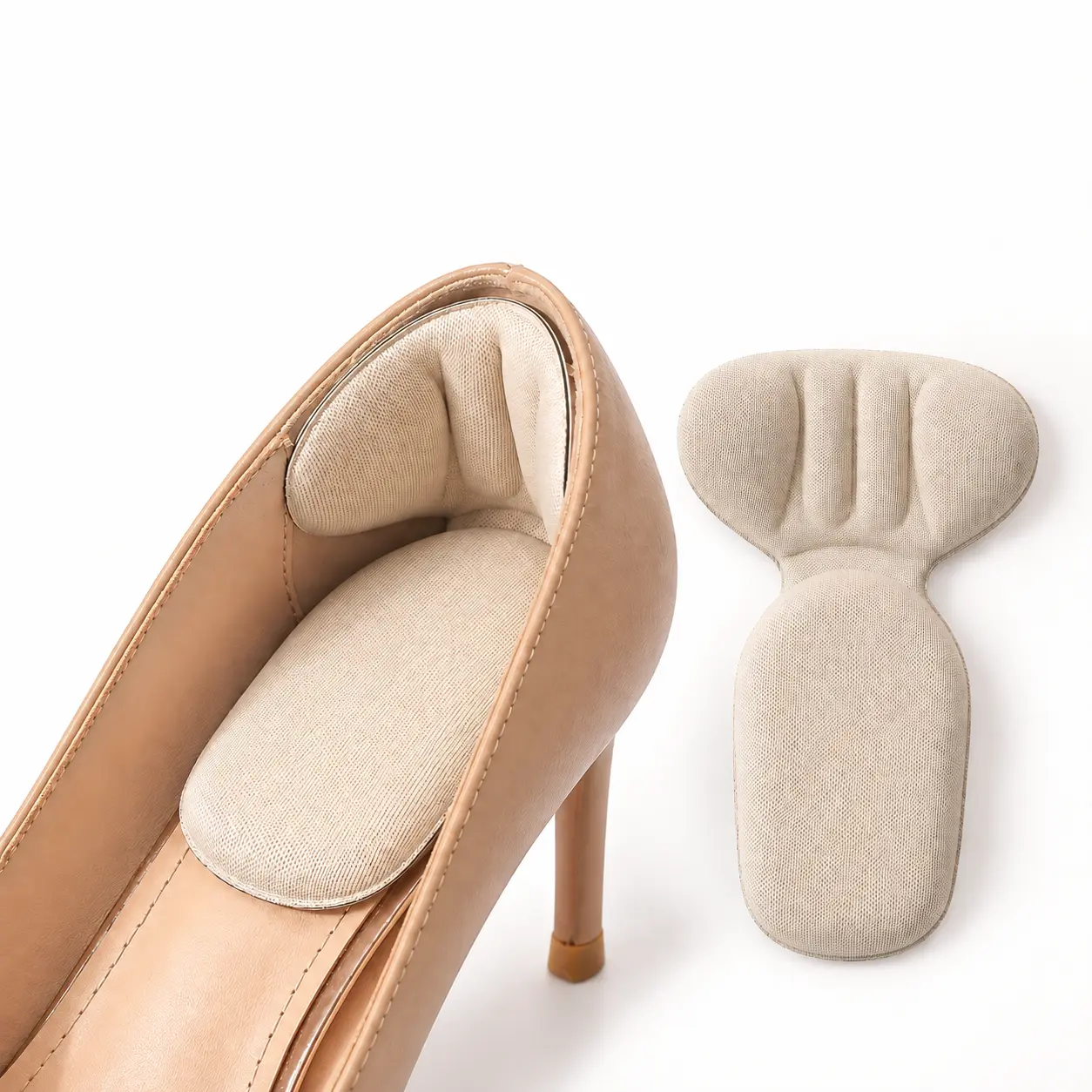 1 Pair Heel Grips Liner Cushions Inserts for Loose Shoes, Heel Pads Snugs for Shoe Too Big Men Women, Filler Improved Shoe Fit and Comfort (Skin)