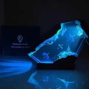 Dragon Resin Lamp, Resin Art Lamp, 16 Changeable LED Resin Night Light, Resin Wood Lamp, Great Gift for Kids, Dragon Lovers