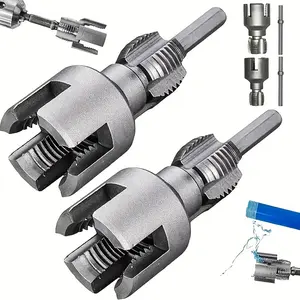 2026 New All-in-One Internal External Thread Cutting Tool Drill Compatible PVC Pipe Thread Repair Kit 1/2 DN15 3/4 DN20 Pipe Special Thread Restorer