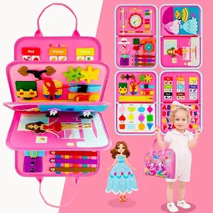 Busy Book for Toddlers 1-4 Sensory Felt Learning Educational Toy with Colorful Pages & Interactive Activities for Kids