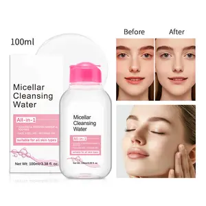 100ML Cleansing Water, Micellar Cleanser, Gentle Makeup Remover for Eyes, Lips and Face, Facial Cleansing Product for Women & Men, Cosmetic