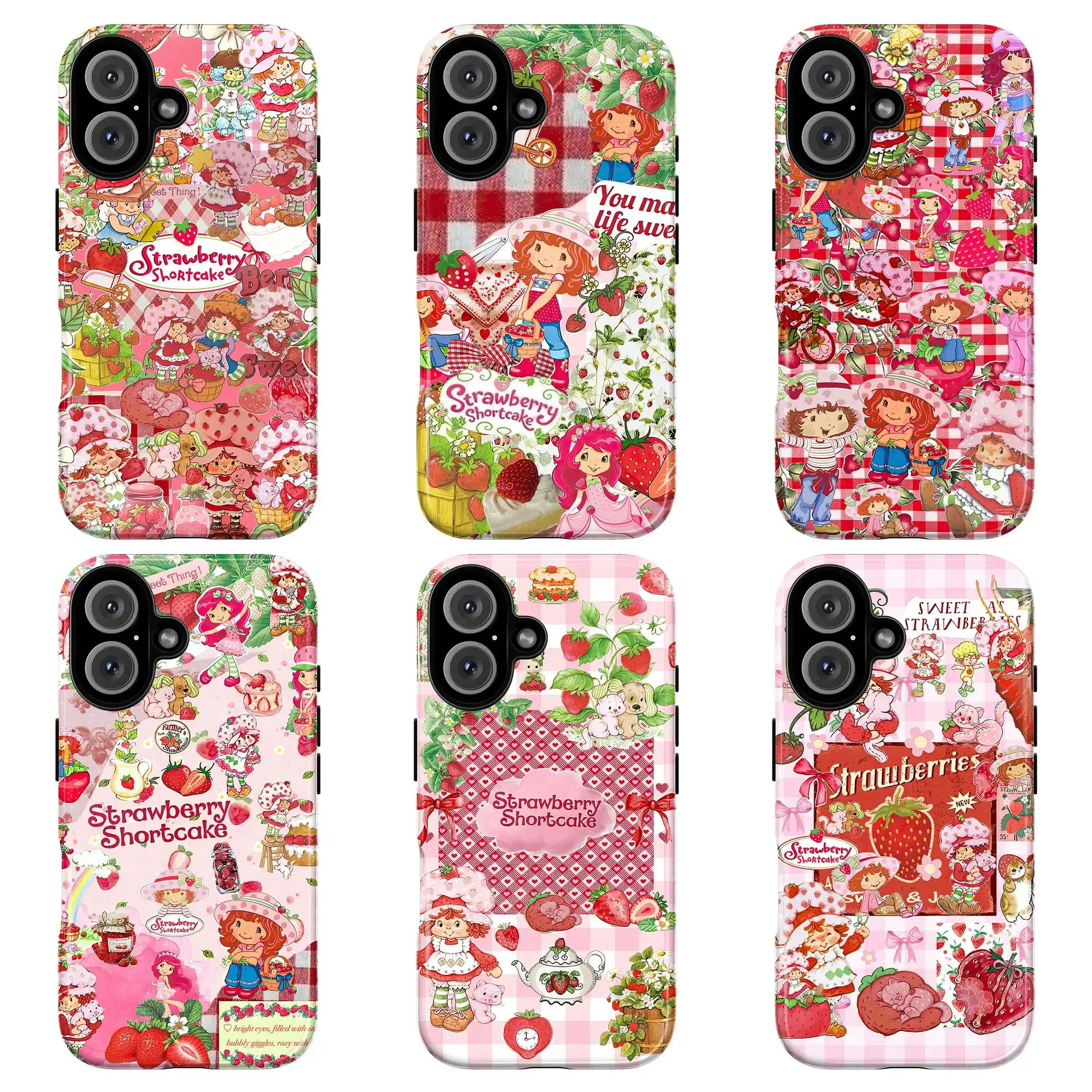 Cute Strawberry Shortcake Phone Case  Vintage Cartoon Aesthetic Phone Cover  for Girls, Gift for her, Sweet, Retro phone cover - TikTok Shop