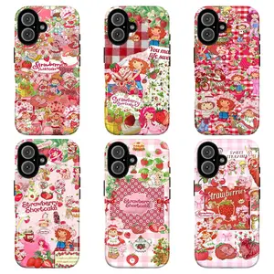 Cute Strawberry Shortcake Phone Case – Vintage Cartoon Aesthetic Phone Cover for Girls, Gift for her, Sweet, Retro phone cover