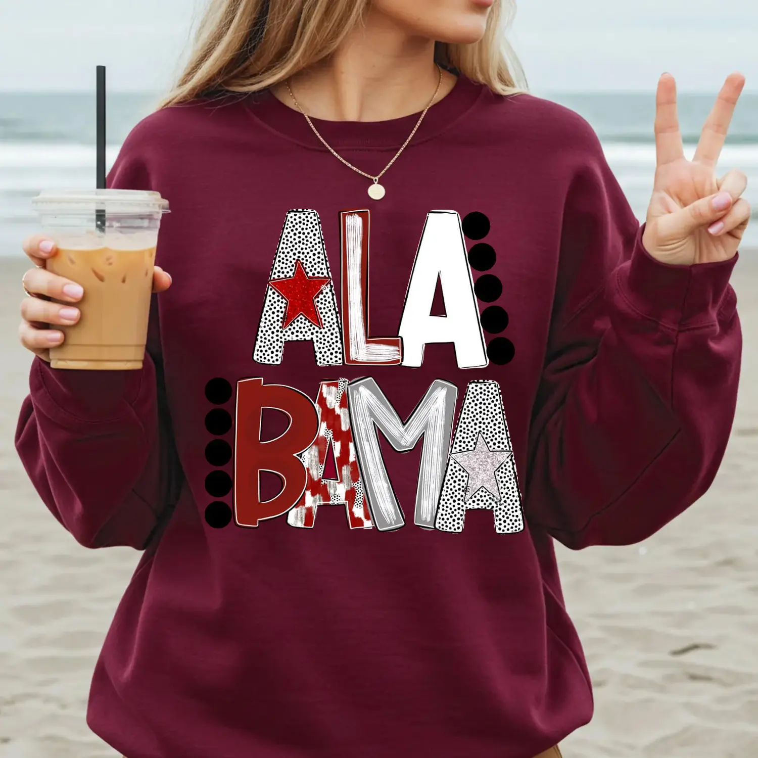 Vintage Alabama Sweatshirt, Bama Football Shirt, Bama Crew Neck, Roll Tide dots Sweatshirt, University Crewneck, Alabama Sweater, Christmast Gifts Menswear Crimson