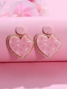 1 Pair Heart Cookie Design Dangle Earrings, Fashionable Jewelry for Women & Teen Girls, Trendy All-match & Exquisite Jewelry for Birthday Gift