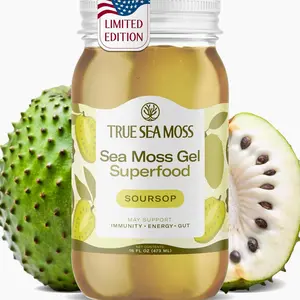TrueSeaMoss Sea Moss Gel – Made in USA – Wildcrafted Seamoss, Fresh Fruits & Sea Vegetables – Soursop, Pack of 1 (Labels may Vary)