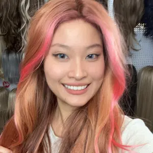 IMstyle Angel T part lace Front wig Apricot with pinky money pieces layer cut -TK120-2443