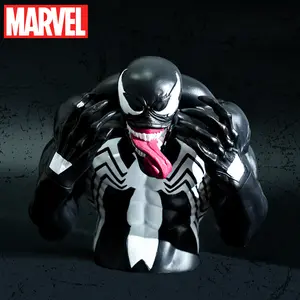 L-1PC Marvel Officially Licensed Venom Money Bank Large Capacity Waterproof Coin Storage Pot Anime Character Piggy Bank for Bedroom Living Room Home Decoration Christmas Halloween Birthday Gift Ornaments