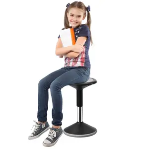 Summervibes VEVOR Wobble Chair, Height-Adjustable (15.7-21.7) Active Chair, Flexible Seating Wobble Stool Made of PVC+ABS Improves Focus Posture, Ideal for Schools, Office and Home, Age 12-18, Black