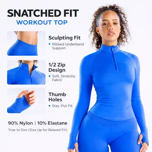 Snatched Fit Workout Top – Sculpting Longline Zip Activewear with Ultra-Soft Stretch
