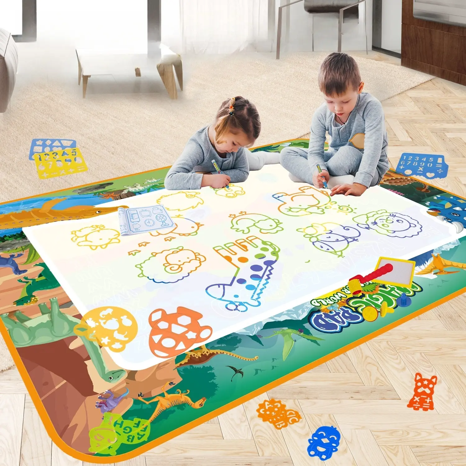 Water Painting Mat, 1 Box Creative Doodle Drawing Mat with Accessories, Drawing Tools, Educational Toy for Boys & Girls, Birthday Gift, Art Marker