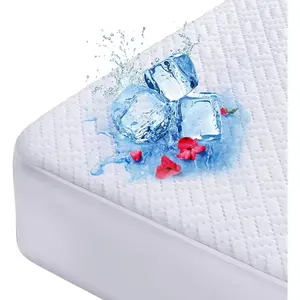 Cooling  Mattress Protector  Size, Mattress Cover  Air Fabric Mattress Pad Cover Smooth Soft Breathable Noiseless, 8''-21'' Deep Pocket