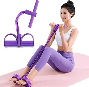 Fitness Resistance Bands-6 Tube Pedal Ankle Puller Upgrade Stretch Bands for Exercise Sit Up Exercise Equipment AB Training Auxiliary Device Workout Equipment for Women Men