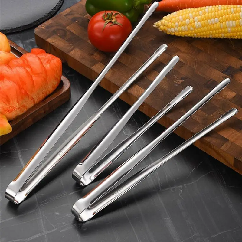 Stainless Steel Barbecue Tongs, Durable Non-Slip Food Tongs for Kitchen Cooking, BBQ Grilling Tool, Barbecue Utensils