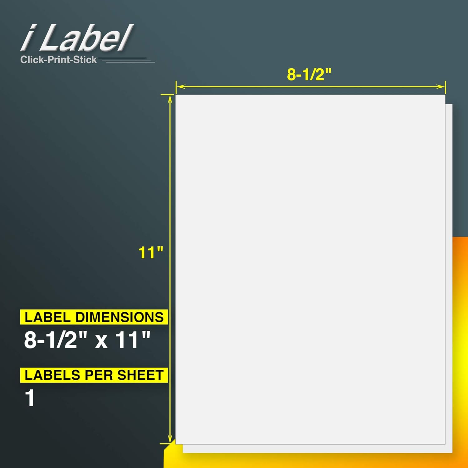 8.5" x 11" Full Sheet Label Sticker Paper for  & Inkjet Printers[200 Sheets,200 Labels]
