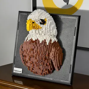 1924pcs Adult 3D Artistic Wall Art Eagle Design Building Set, Abs Material, Animal Bird Blocks for Decorative Wall Decoration, Creative Toy Gift, Christmas New Year Present