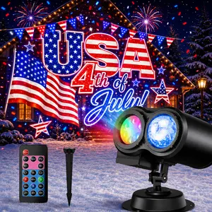 12-in-1 Holiday Projector Light, 3D Water Wave LED Outdoor Projection Light with 12 HD Slides, Waterproof Party Stage Light for 4th of July, Christmas, Halloween, Thanksgiving, Valentine’s Day & Home Decor