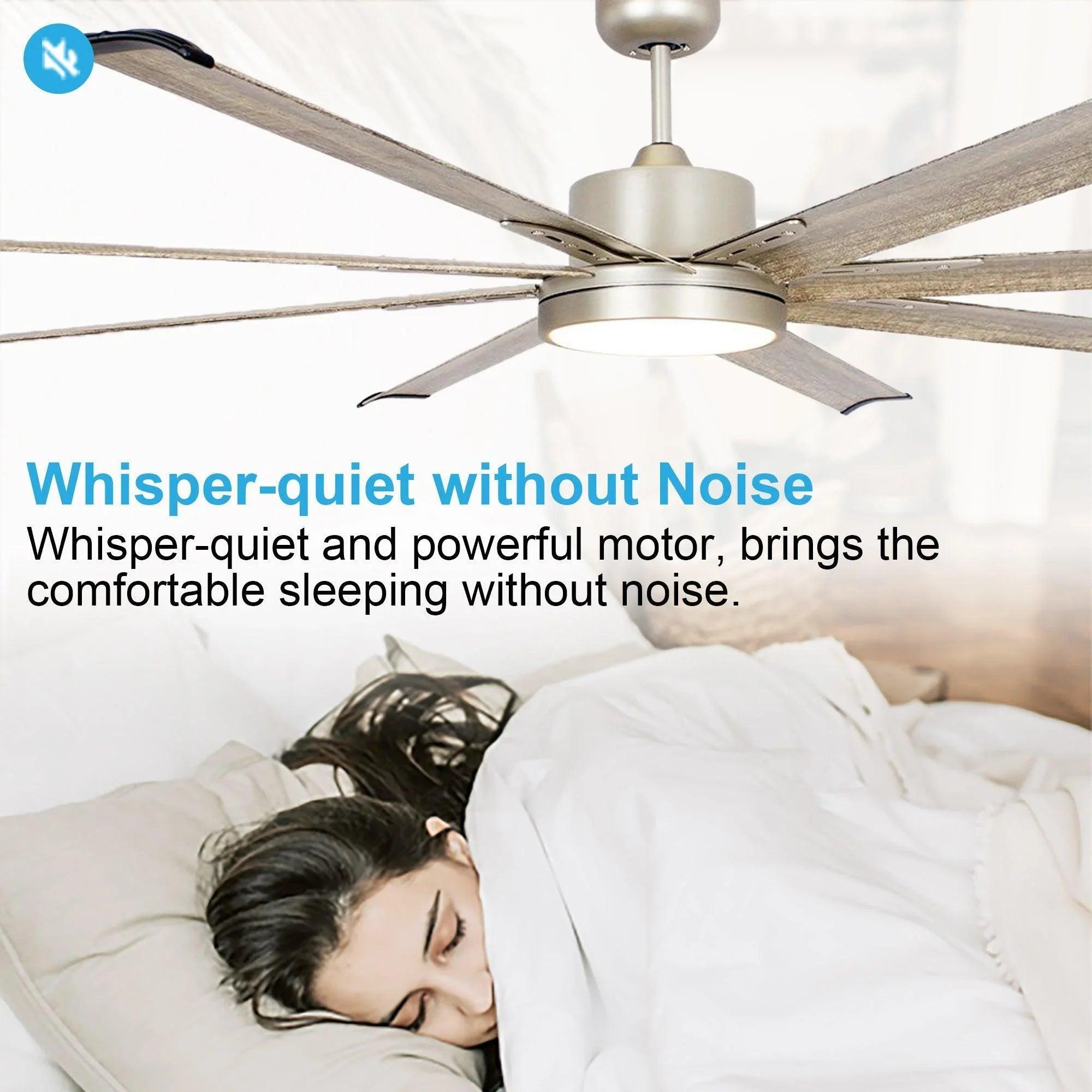 72" Bankston Nickel Ceiling Fan with Integrated LED Light & Remote Control