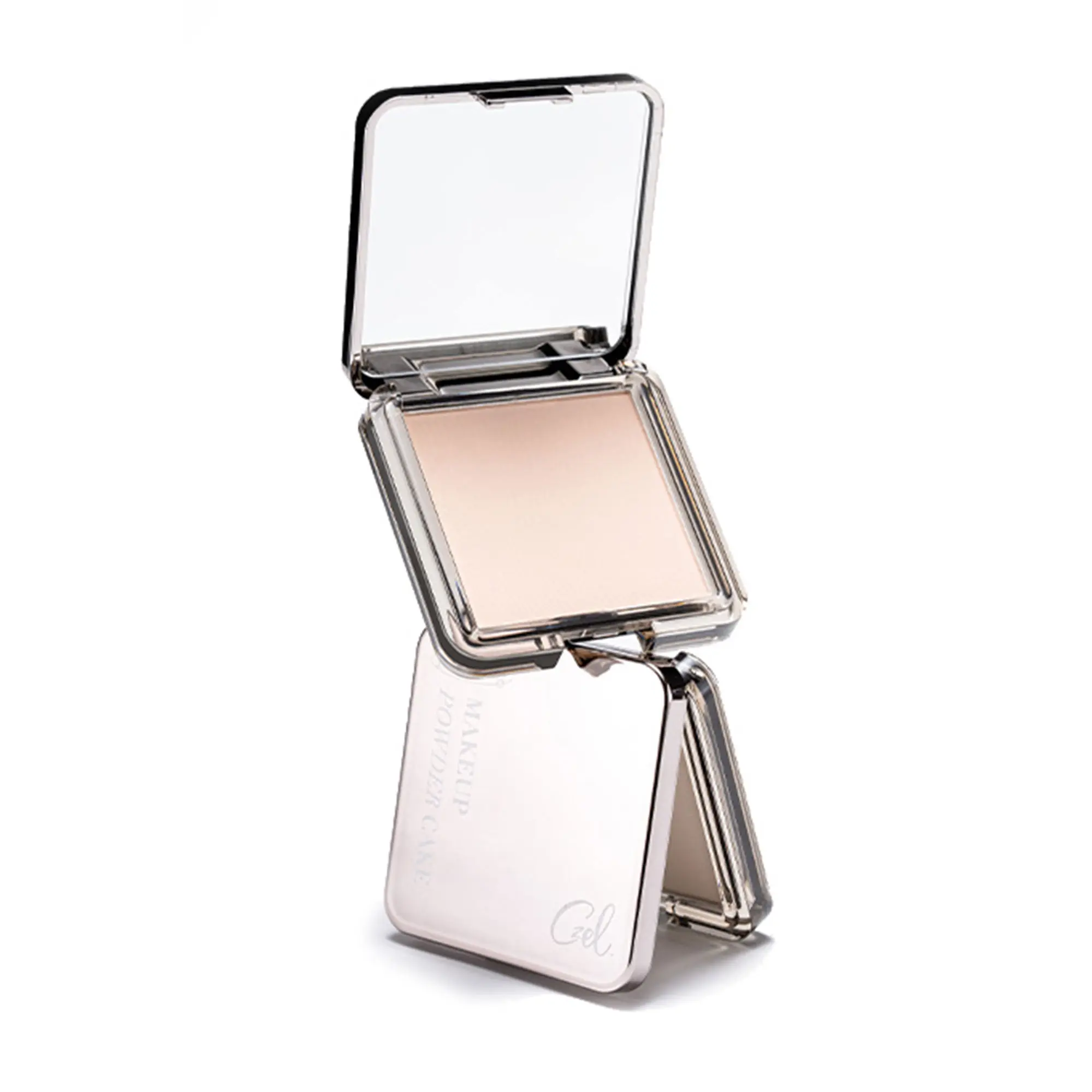 Czel Sheer Silk Compact Cosmetic Face Setting Powder Cake - Oil Control, Waterproof, Long Lasting, Pore Blurring, with Mirror & Puff, All Types Skin, Light-Medium Coverage Makeup Powder