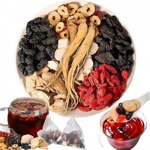 Kidney Liver Tea，Day Gift,Ginseng Five Treasures Tea Herbal Blend Contains Ginseng, Goji Berries, and Red Dates Natural Organic Tea Bags Suitable for Men and Women,Combat Power Up  Beverage