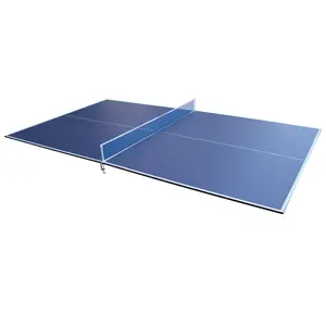 9ft Blue Mid-Size Ping Pong Conversion Top Foldable & Portable Table Tennis Table Top for Indoor Games