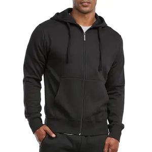 Men's Fleece Hoodie Full Zip Cotton Lightweight with Pockets Sweatshirt Tops S-3XL Solid Zipper Lined Long Sleeve Menswear Sweaters Spring Outdoor