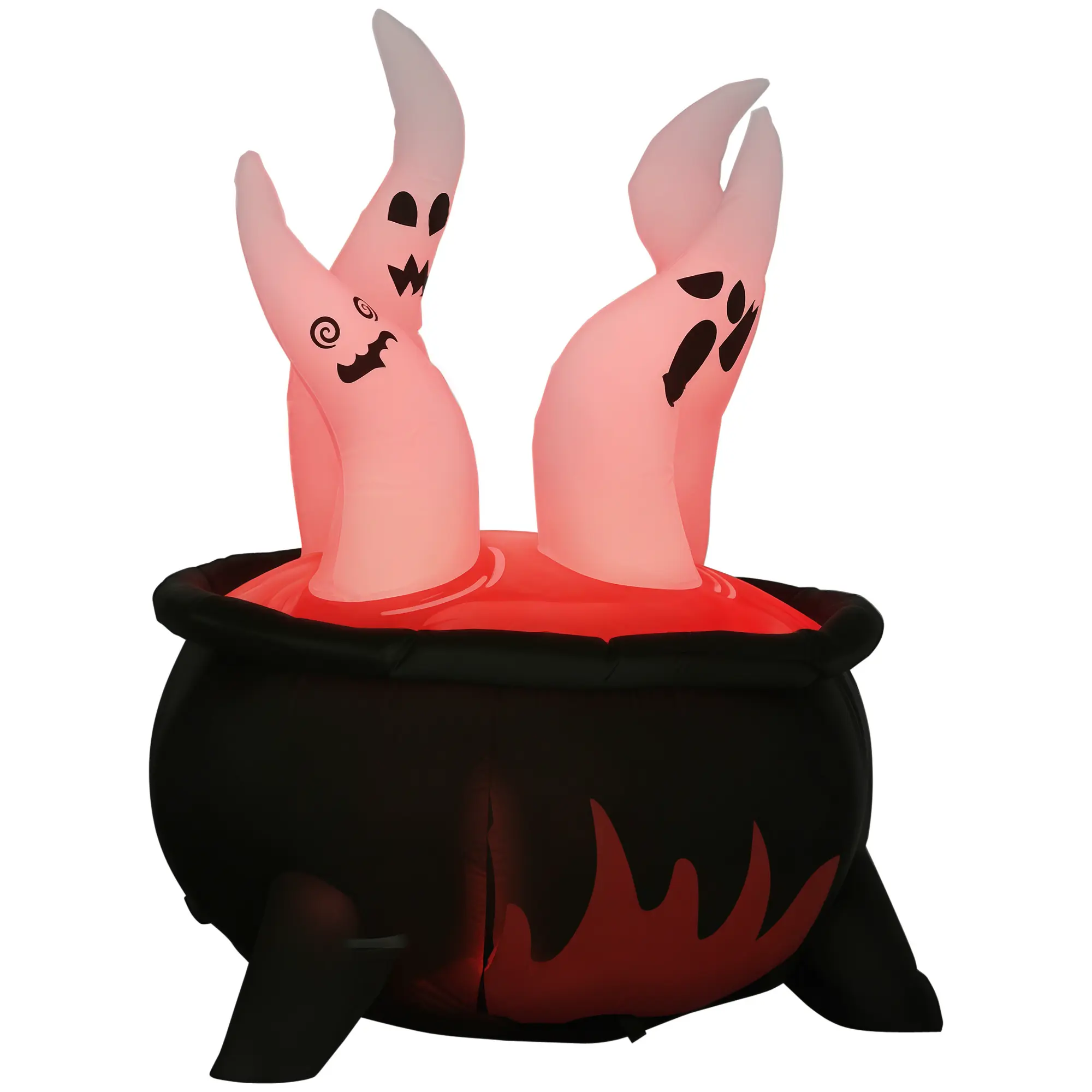 4' White Ghosts in Red Cauldron,