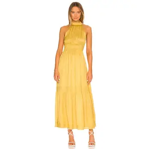 Cleobella Margot Ankle Dress in Chartreuse