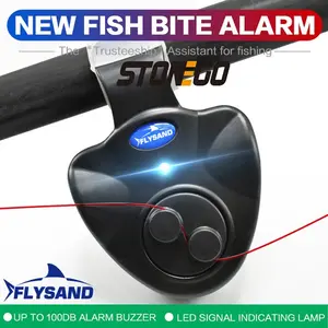 Fishing Fish Bite Alarm Electronic Buzzer on Fishing Rod with Loud Siren Daytime Night Indicator with Battery