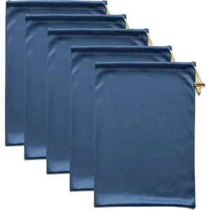 5-piece set of ultra-fine fiber drawstring storage bags for storing personal items (large size set)