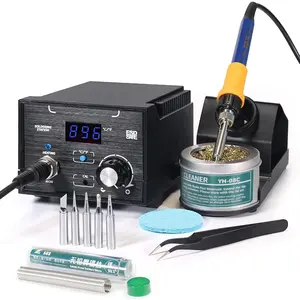 939D+ Digital Soldering Station, 75W Equivalent with Precision Heat Control (392?F to 896?F) and Built-in Transformer. ESD Safe, Lead Free with ?C/?F display (Black)