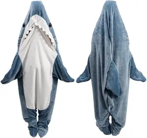 Shark Blanket Hoodie Onesie for Adult & , Wearable Shark Sleeping Bag, Soft Cozy Onesie Costume