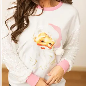 Southern Grace Santa Sequins Sweater