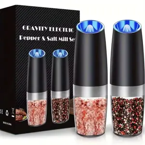 Gravity Electric Salt And Pepper Mill, Tilt To Grind Automatically, Battery Powered, Coarseness Adjustable, Upgraded Large