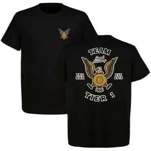 Tier 1 Team Speed Accuracy Eagle Black Oversized T-Shirt Tactical Patriotic Streetwear Shooting Sports Graphic Tee Men 2026