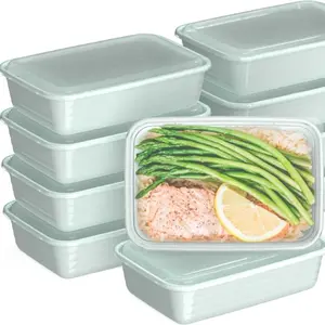 20-Piece Lightweight, Durable, Reusable BPA-Free 1-Compartment Containers - Microwave, Freezer, Dishwasher Safe - Mint