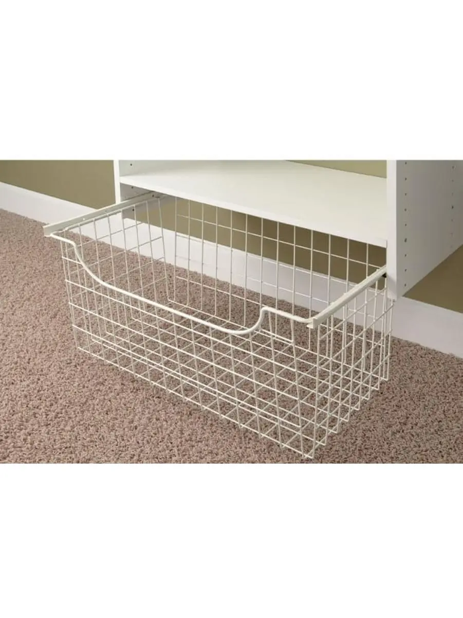 12 in. White Easy Track Wire Basket
