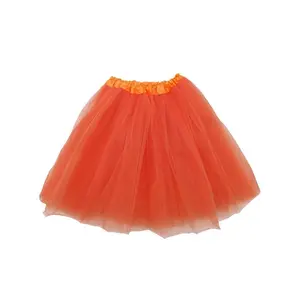 Orange Tutu Skirt for Women – 3-Layer Tulle Ballet Skirt for Costume, Dress-Up, Dance, & Cosplay