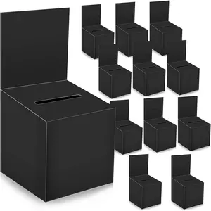 12 Pack Raffle Donation Box for Fundraising Cardboard Ballot Boxes with Slot for Ticket Removable Header for Voting Charity Business Card Collection 6 x 6 x 6 Inch
