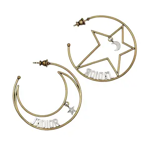 Pre-owned Dior Stainless Small Leather Goods J'ADIOR Moon & Star Earrings