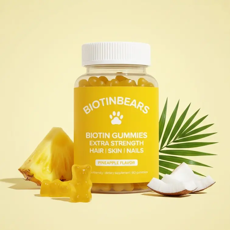 CBB BiotinBears Biotin Gummies | Hair, Skin & Nails | Vitamins C, E, B6 & B12 | Pineapple Flavor | One Month Supply | 60 Gummies CBB BiotinBears Biotin Gummies | Hair, Skin & Nails | Vitamins C, E, B6 & B12 | Pineapple Flavor | One Month Supply | 60 Gummies